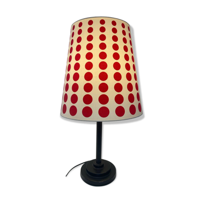 Lampe pop à abat-jour pivotant à pois rouges, 1970