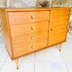 Large vintage chest of drawers with 4 drawers and oak storage, circa 1960s.