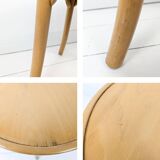 Mid Century Pouf Bois courbé Bois Pouf en bois Chevet Pouf à fleurs Skandi Scandinave D