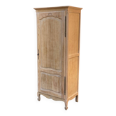 Armoire d'internat Louis XV rénovée en chêne brut bonnetière Riskoff