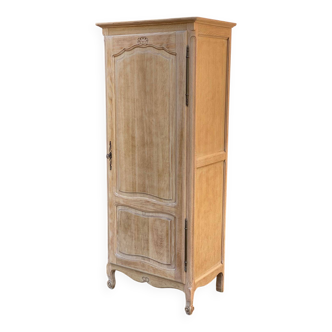 Louis XV boarding school wardrobe renovated in raw oak, Riskoff bonnetière