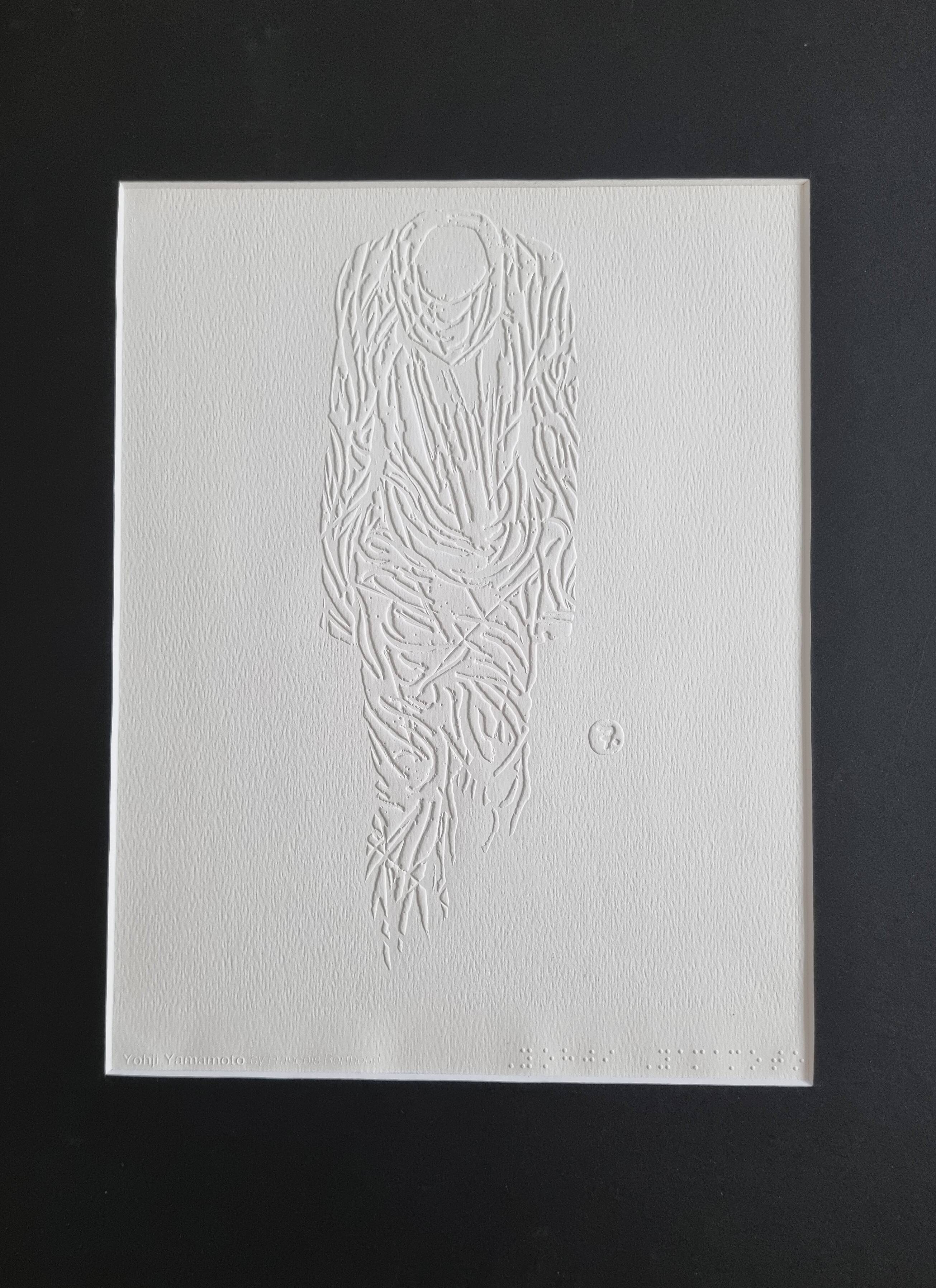 Relief work on paper, Visionaire White 1994, Yohji Yamamoto, 30x40 cm