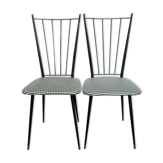 Pair of chairs Colette Gueden, houndstooth, 50 years