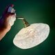Vintage wall lamp with white clichy glass shade