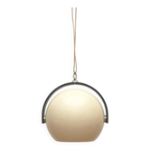 Lampe suspendue en plastique et contreplaqué de l'ère spatiale suisse du milieu du siècle de Temde, années 1960.