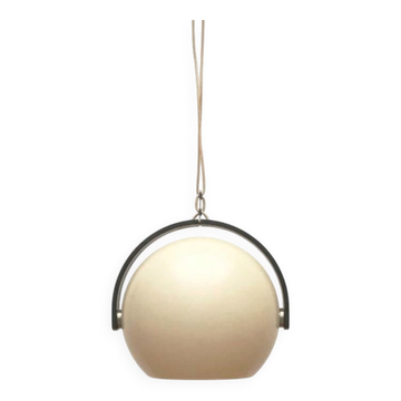 Lampe suspendue en plastique et contreplaqué de l'ère spatiale suisse du milieu du siècle de Temde, années 1960.