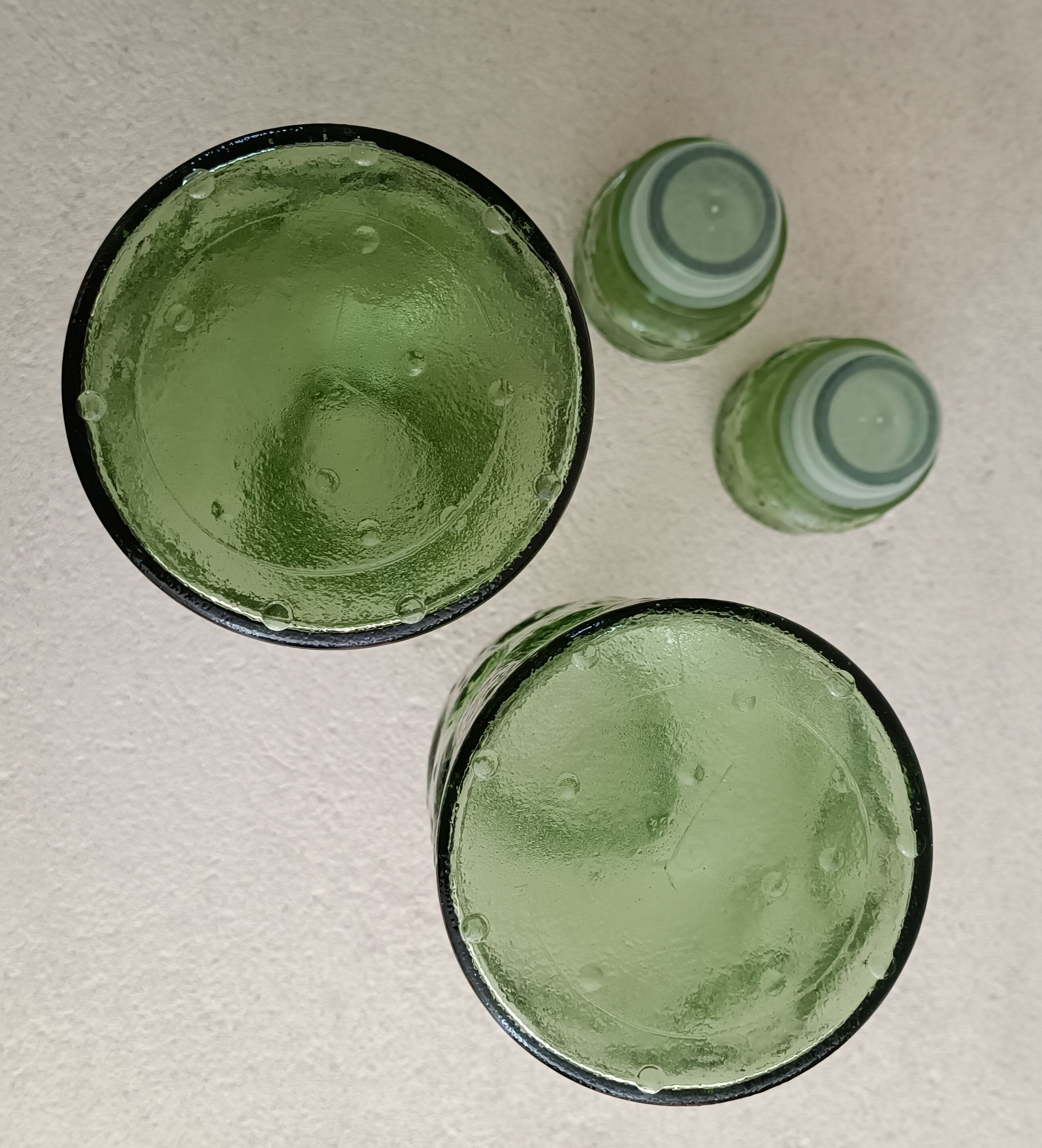 Two 1970s molded glass decanters