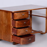 Art deco walnut writing desk designed by Jindrich Halabala, Czechia, 1920s