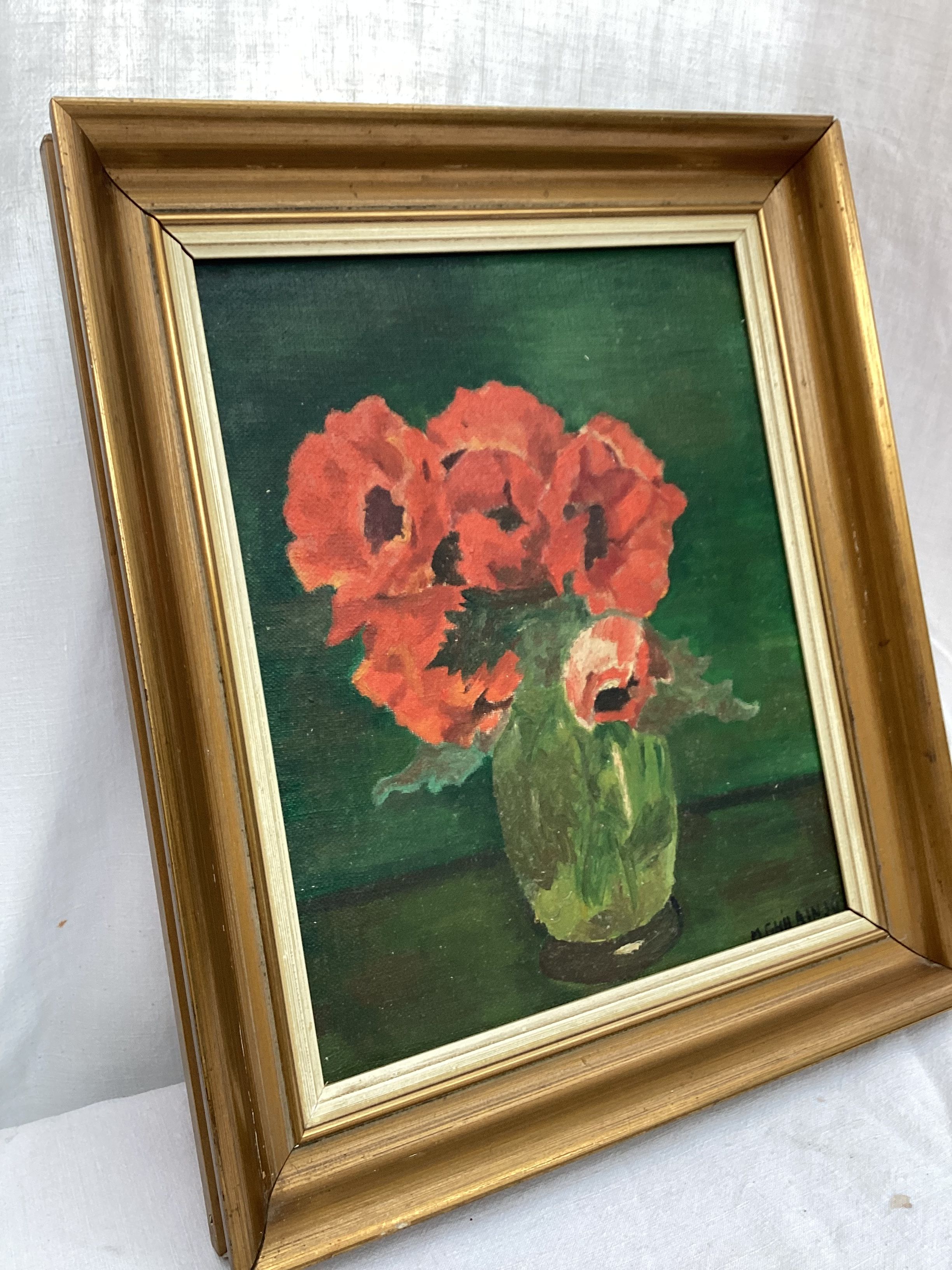 Painting signed around the years 1956 oil on canvas Dimension: 34x29 cm with the frame