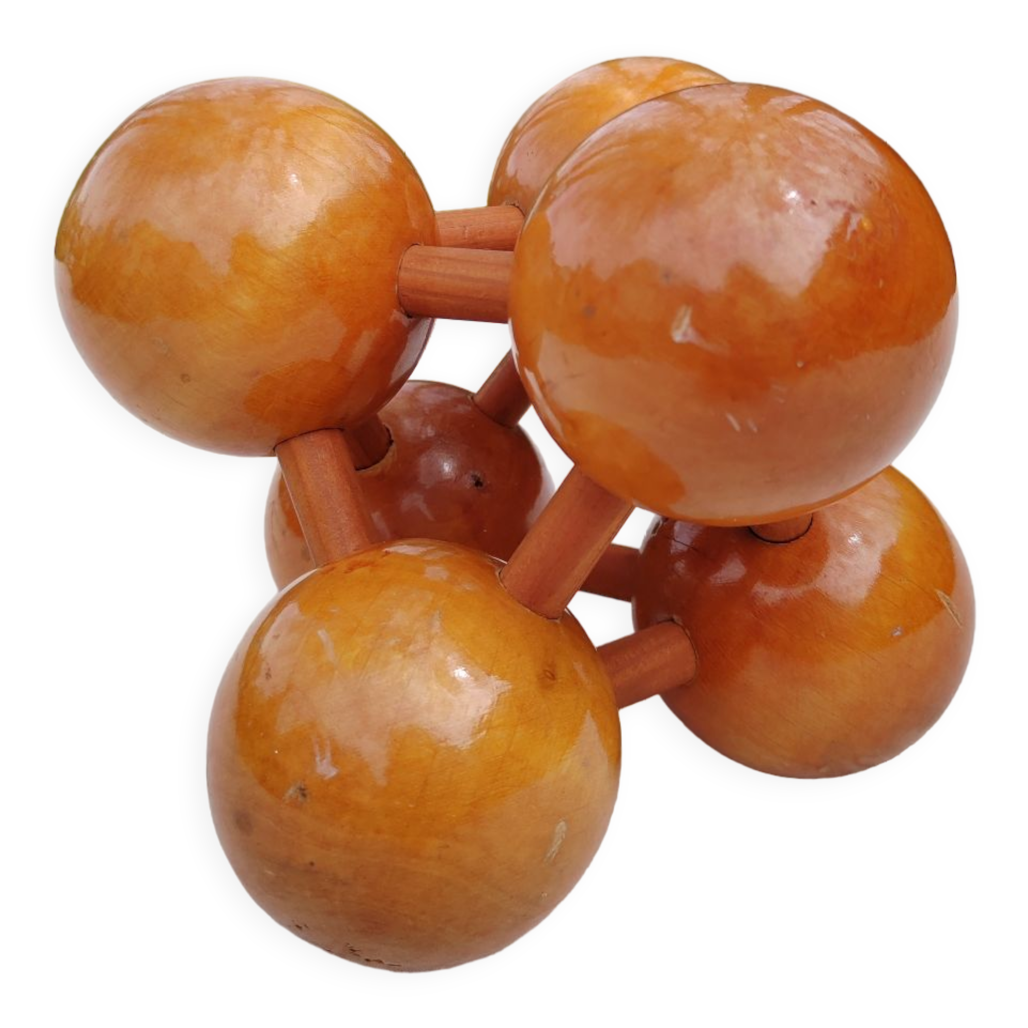 Wooden structure "atoms" varnished 60s/70s