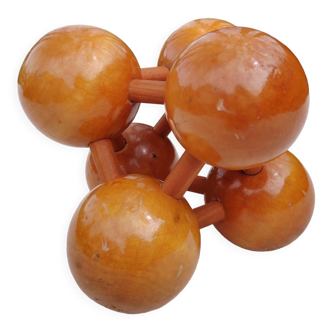 Wooden structure "atoms" varnished 60s/70s