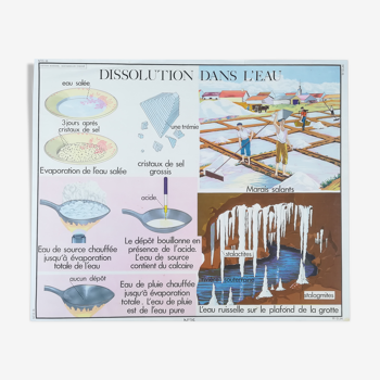 Affiche pédagogique rossignol l' eau "dissolution et changement d'etat"