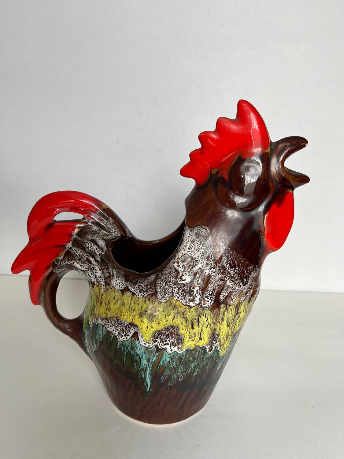 Vintage zoomorphic slip pitcher