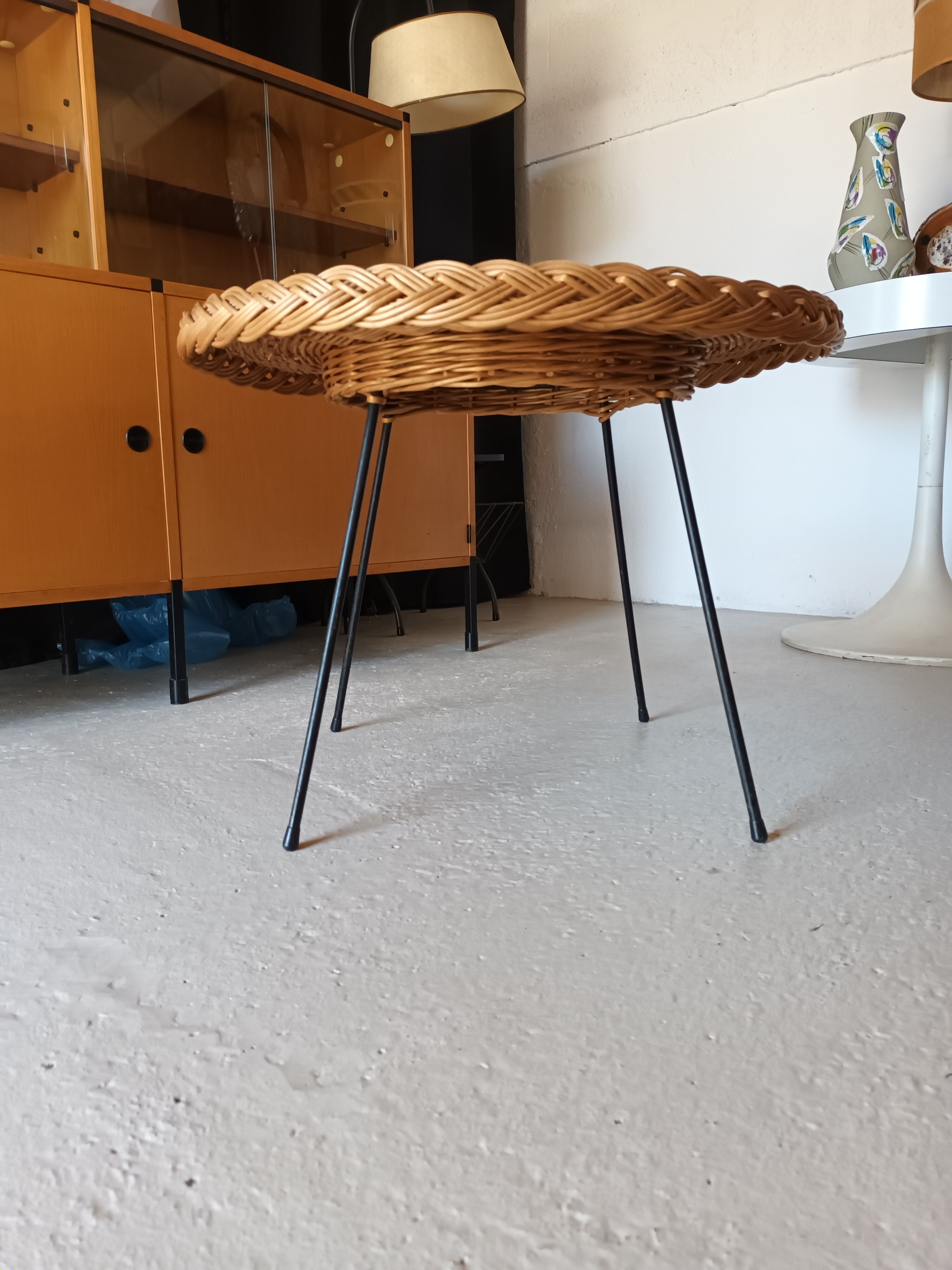 Vintage wicker coffee table