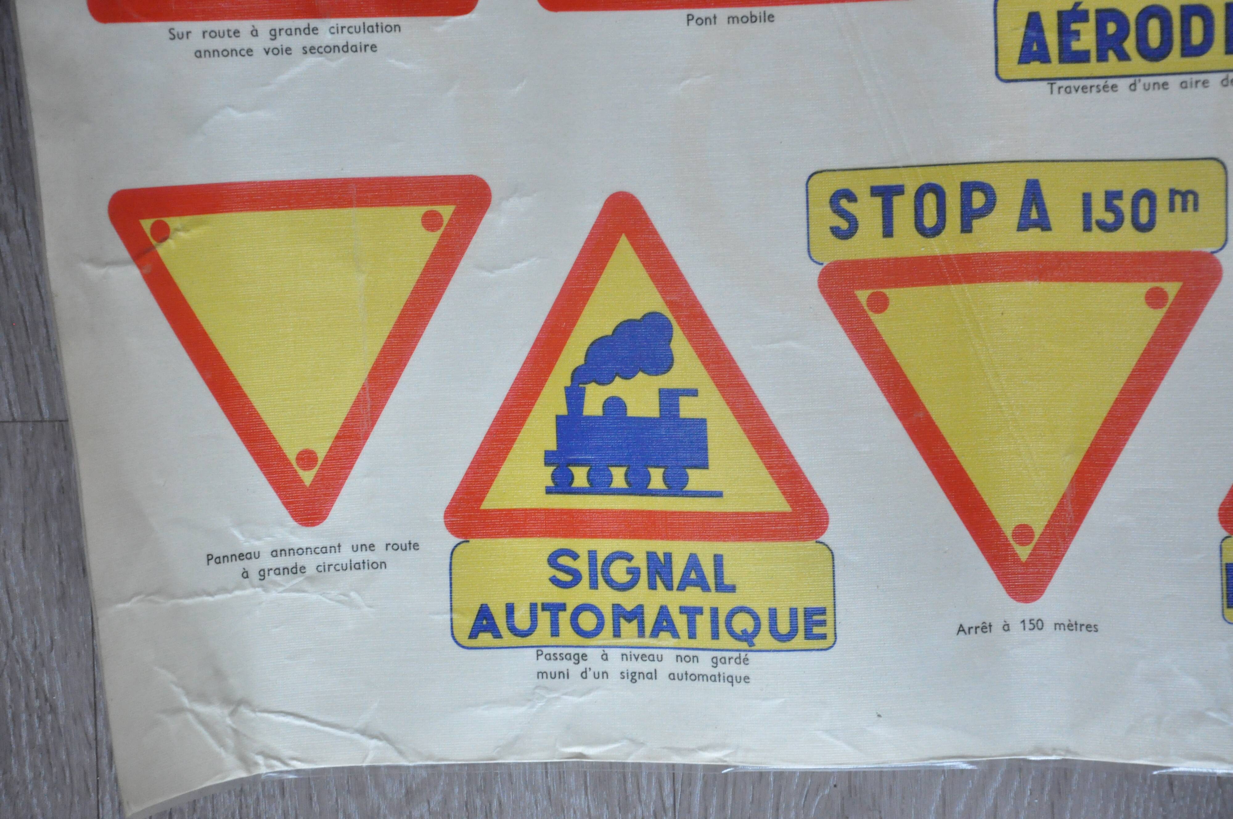 Old driving school poster highway code collection deco garage workshop