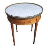 Table bouillotte 2 tirettes et 2 tiroirs plateau marbre style Louis XVl