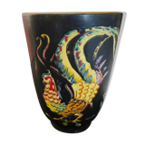 Vase en céramique avec décors de Coq