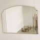 Vintage Art Deco Bevelled Mirror with Brass Trim, 1980s