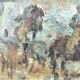 Impressionist Oil Painting of Horses