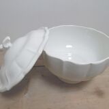 Soup tureen white faience of gien