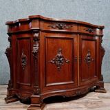 "Boulle" buffet curved on all sides Napoleon III period in mahogany circa 1850