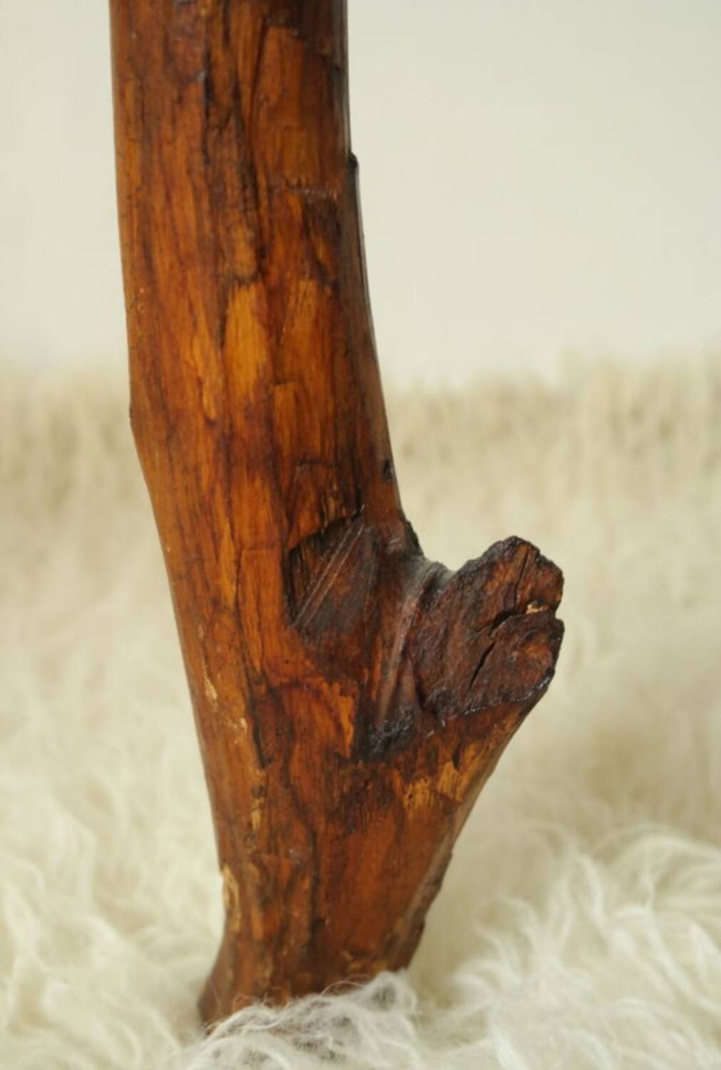 Side table, low brutalist made from tree stump.