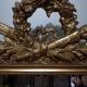 Mirror with pediment Louis XV style in wood and gilded stucco height 107cm