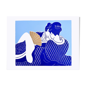 Linogravure originale, estampe