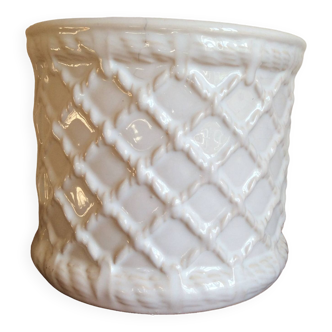 White earthenware planter