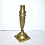Old candlestick candlestick in engraved brass - shell shape 23 cm Ht