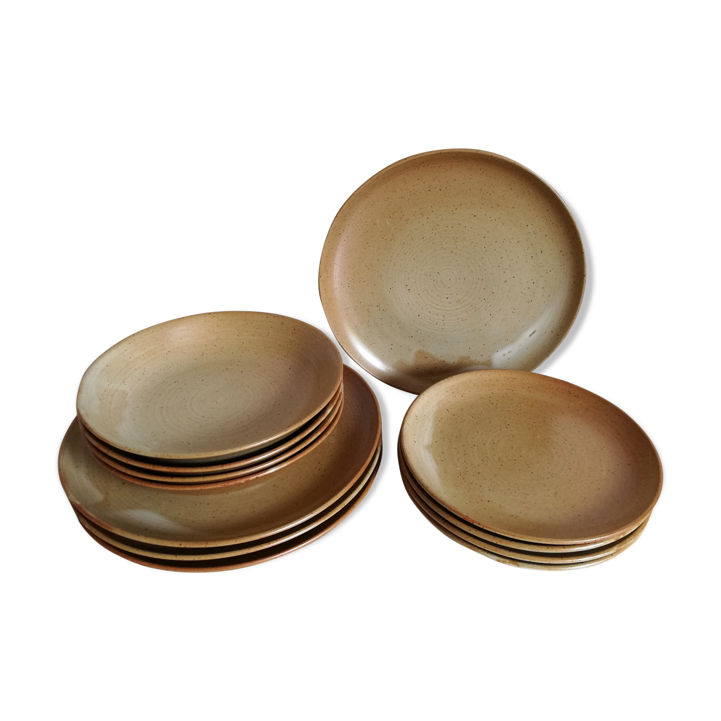 Service assiettes pour 4 en grès village CNP France