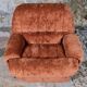 Pair of squirrel velvet armchairs, France, 1970s