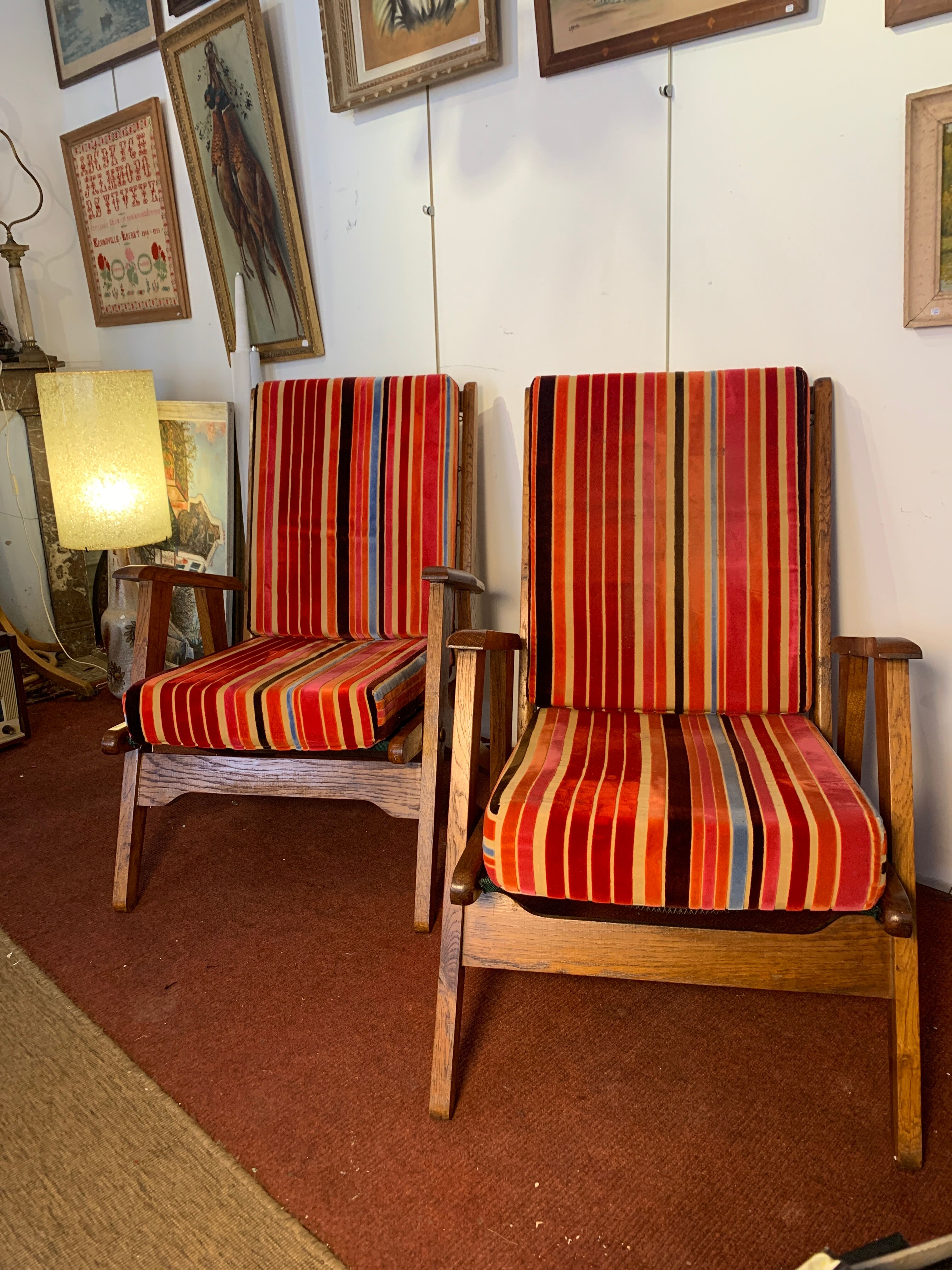 Pair 50s armchairs