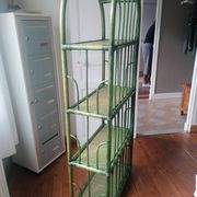 Étagère bambou /rotin verte