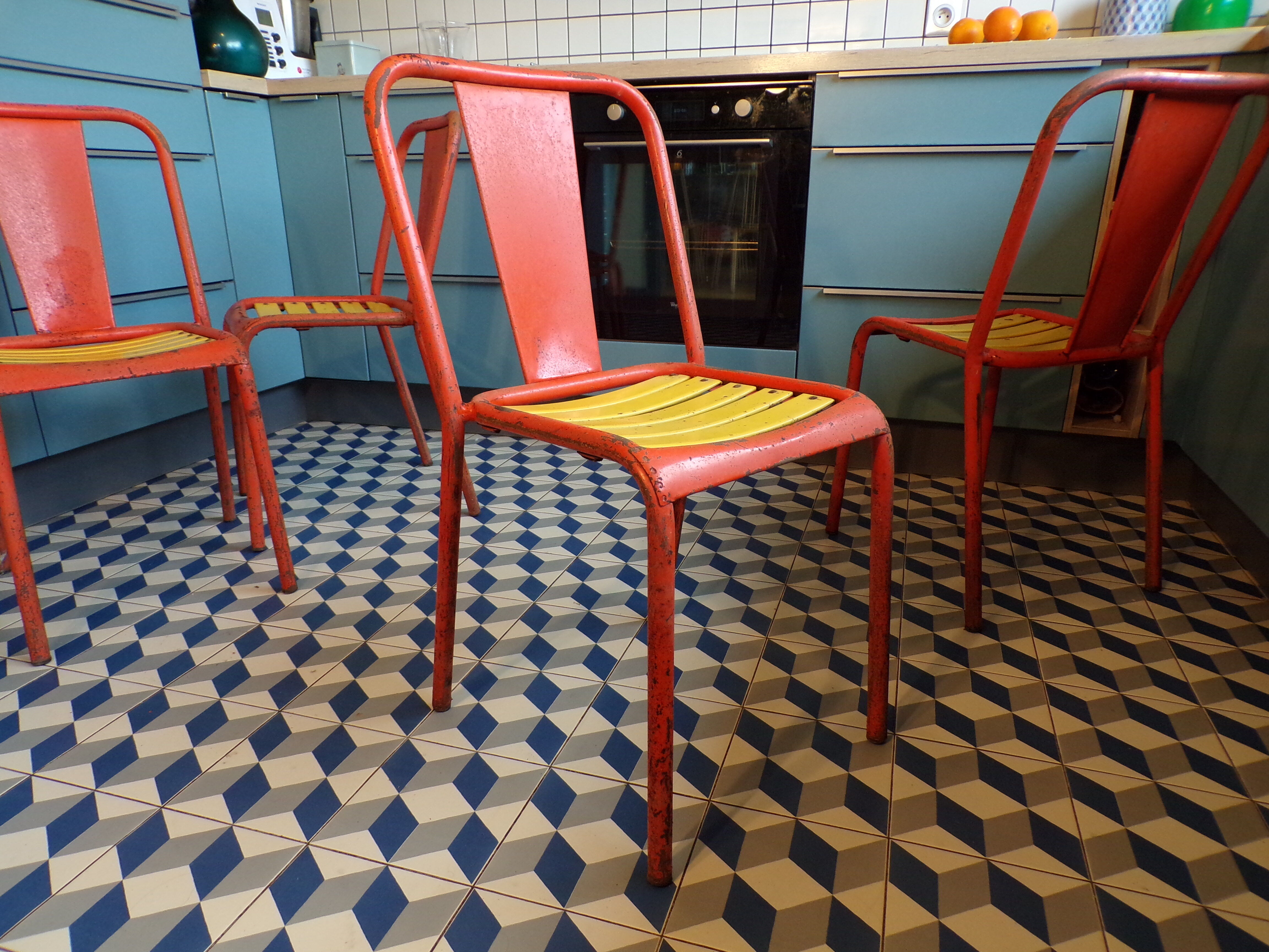 Suite 4 chairs Tolix T4