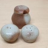 Set of salters and vintage mustard in sandstone