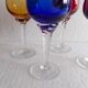 4 Antique Stemmed Liqueur Glasses in Colored Blown Glass