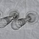Set of 3 vintage stemmed glasses in clear glass H14 D10