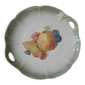 Porcelain serving dish with fruit decor