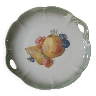 Porcelain serving dish with fruit decoration