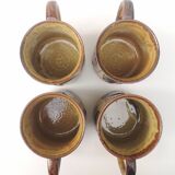 Vintage enameled ceramic mugs - Set of 4