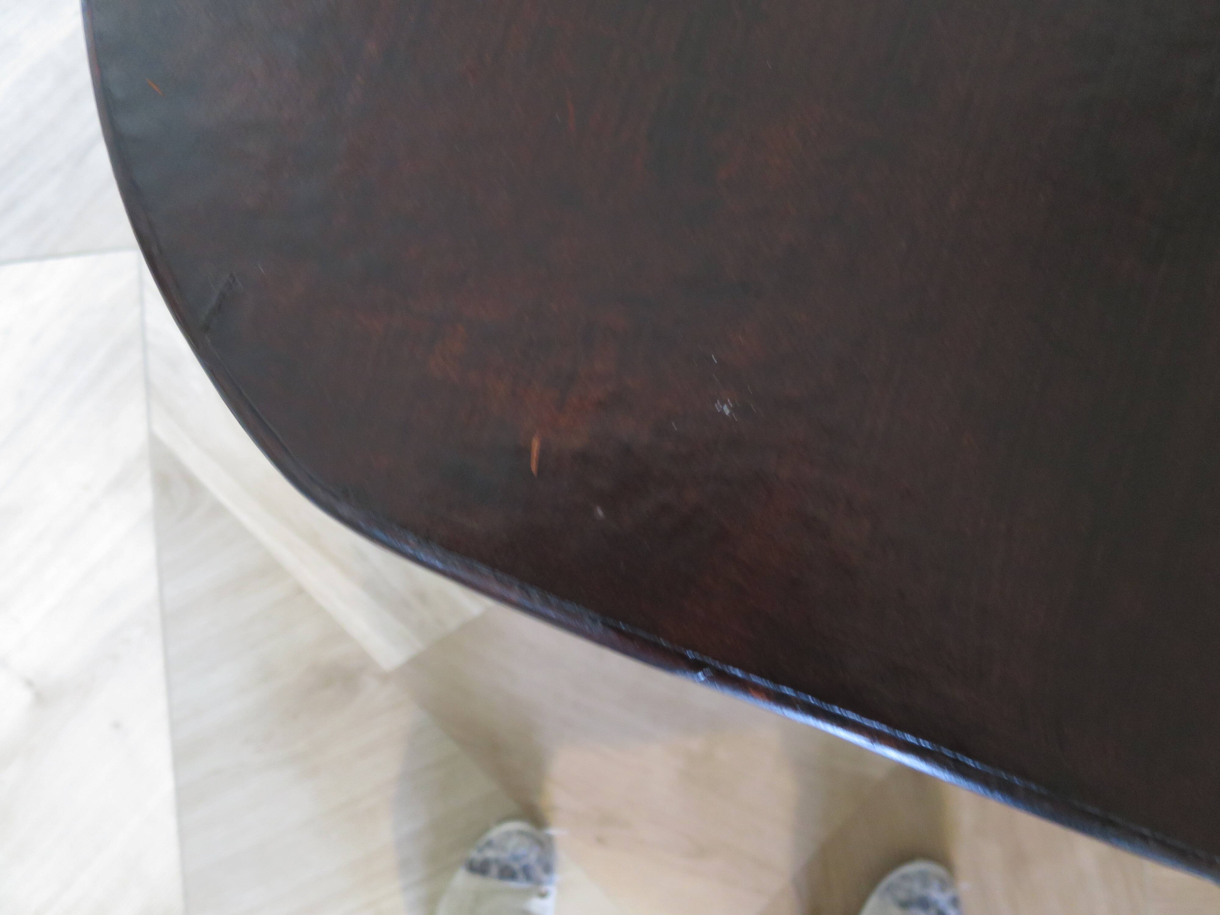 Vintage children's desk console bamboo rattan curved wood Thonet style 80s dark mahogany