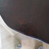 Vintage children's desk console bamboo rattan curved wood Thonet style 80s dark mahogany