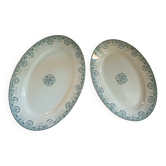 2 antique oval dishes in Boulenger ironstone