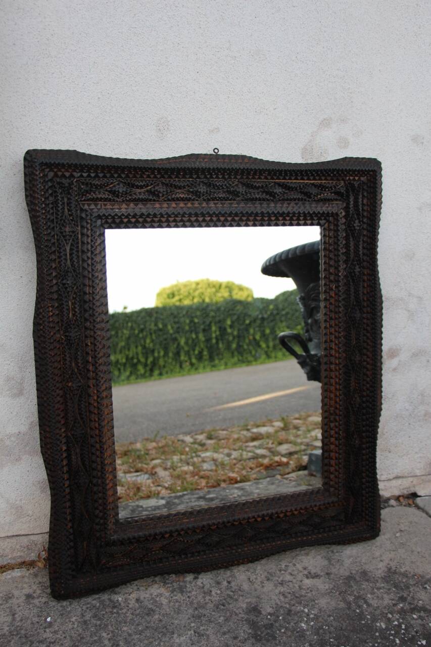 Mirror Style Tramp Art 19th Century