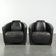 Ensemble vintage de 2 fauteuils en cuir de vachette au design Aviateur.
