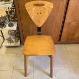 Italian chair from the 80s, in wood and metal