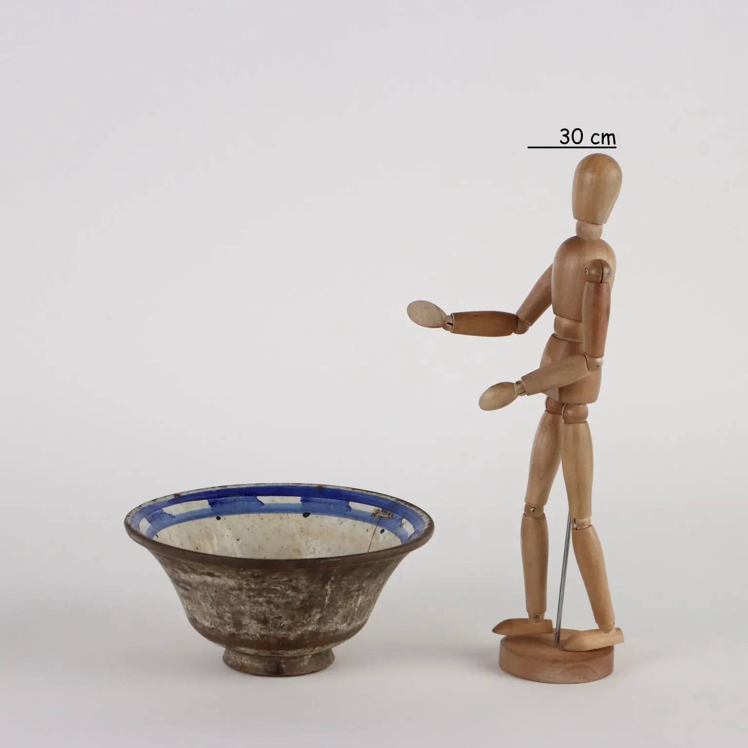 Coupe ancienne début XIXe siècle en terre cuite décorée