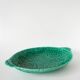 Large slip dish, green woven bamboo model, 1970