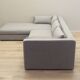 Canapé d'angle gris, design scandinave, années 2000